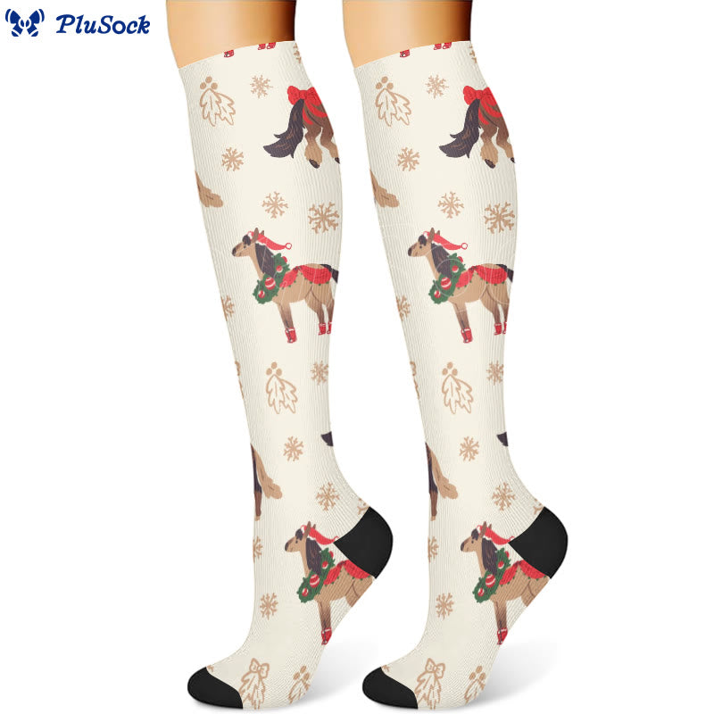 Christmas Snowman Unicorn Compression Socks(3 Pairs) - image 3