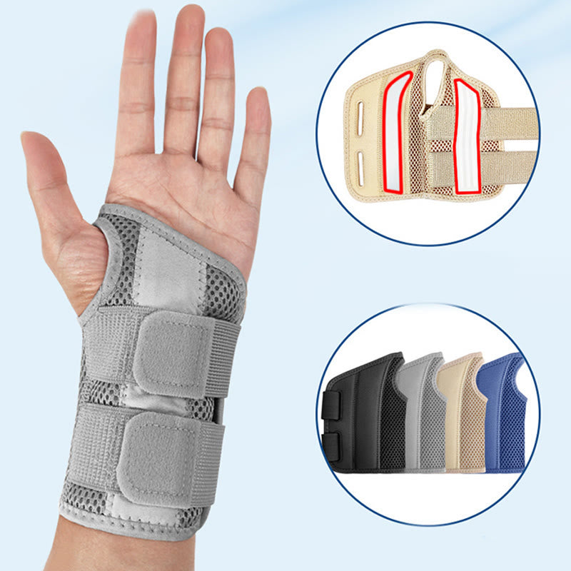 Solid Color Breathable Compression Wrist Brace - Grey - L/XL - image 2