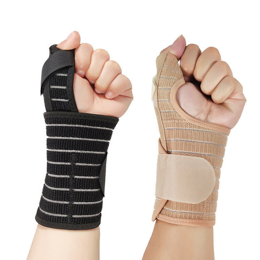 Elastic Strap Sport Compression Wrist Brace - Nude - One Size - image 0