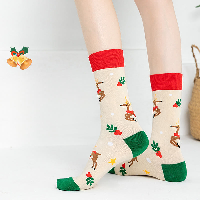 Plus Size Christmas Pattern Quarter Socks(3 Pairs) - image 3