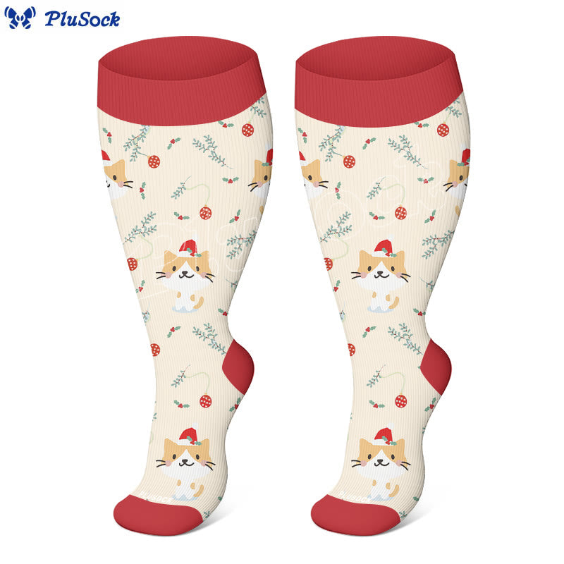 Plus Size Christmas Goose Unicorn Compression Socks(3 Pairs) - image 5
