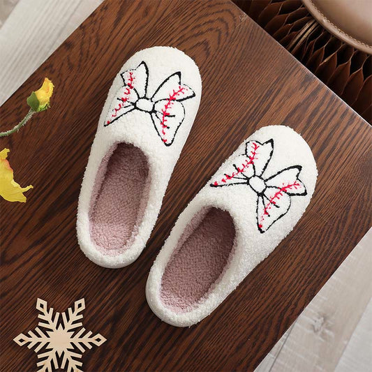 Plus Size Fish Bones Bow Slippers - image 0