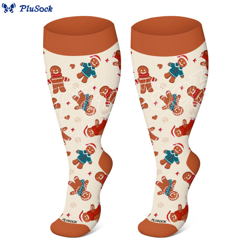 Plus Size Adorable Christmas Mix Compression Socks(3 Pairs) - image 2
