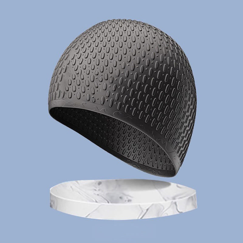 Teardrop Shape Swim Cap - Black - One Size - image 2