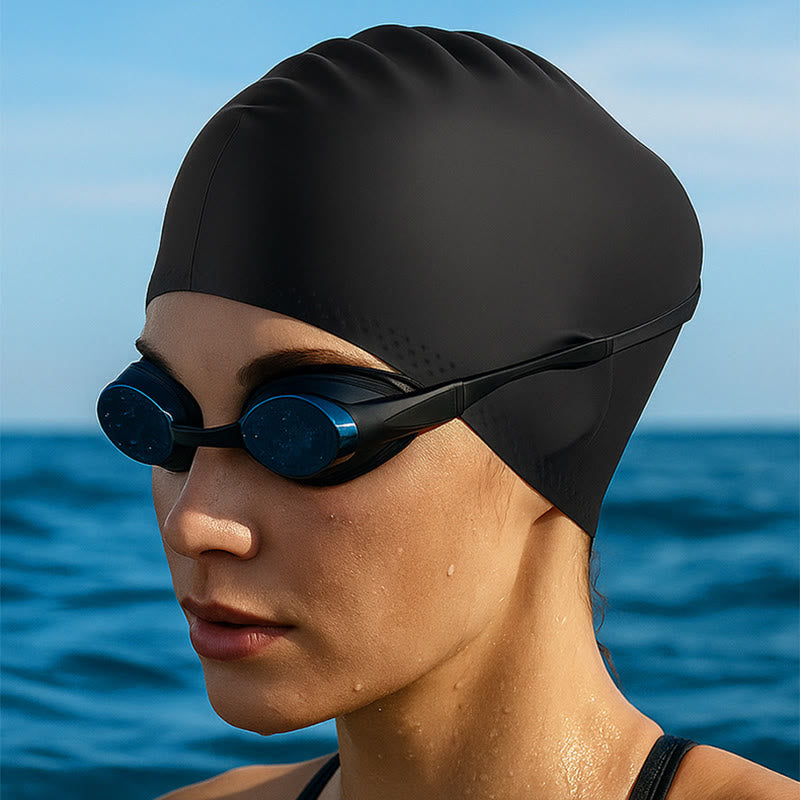 Solid Color Anti Slip Swim Cap - image 0