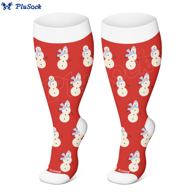 Plus Size Cute Bear Santa Claus Compression Socks(3 Pairs) - image 2