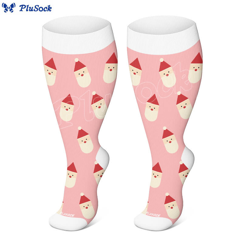 Plus Size Cute Bear Santa Claus Compression Socks(3 Pairs) - image 4