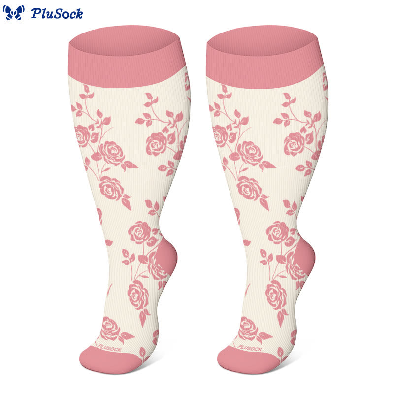 Plus Size Maple Leaf Butterfly Bear Compression Socks(3 Pairs) - image 9