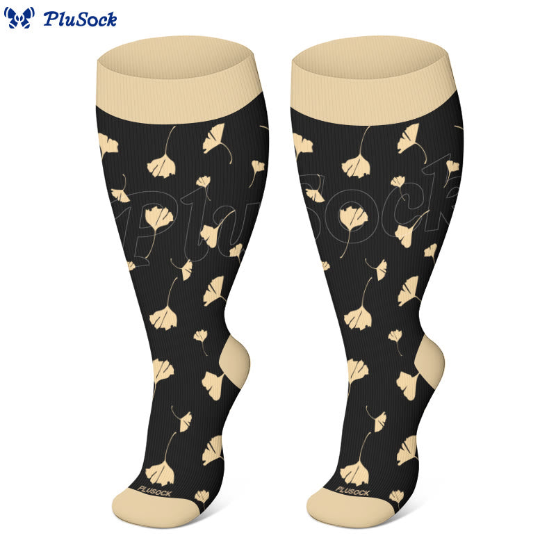 Plus Size Maple Leaf Butterfly Bear Compression Socks(3 Pairs) - image 7