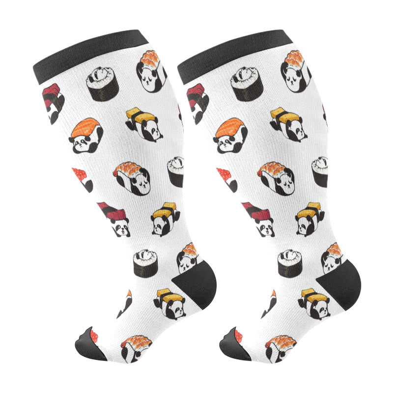 Plus Size Sushi Compression Socks(3 Pairs) - Black(1 Pair) - 4XL - image 6