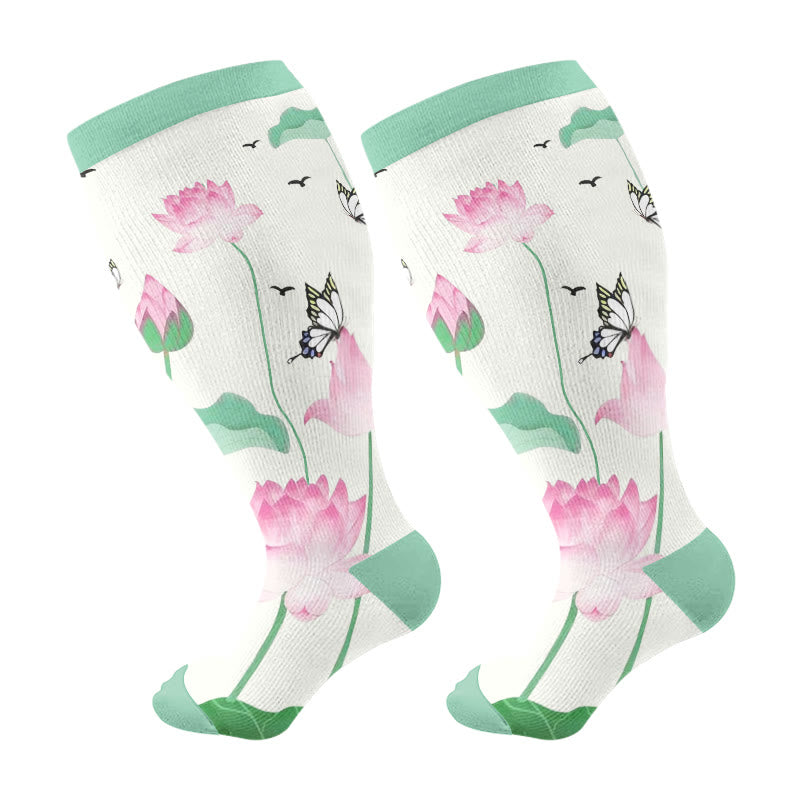 Plus Size Lucky Days Compression Socks(3 Pairs) - Green(1 Pair) - 4XL - image 6