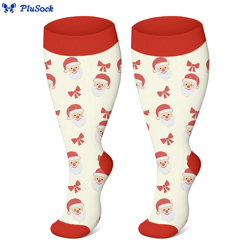 Plus Size Deer Block Tree Compression Socks(3 Pairs) - image 4