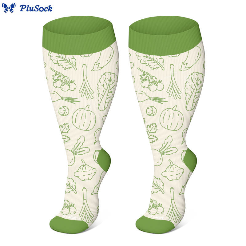 Plus Size Vegetable Series Compression Socks(3 Pairs) - image 2