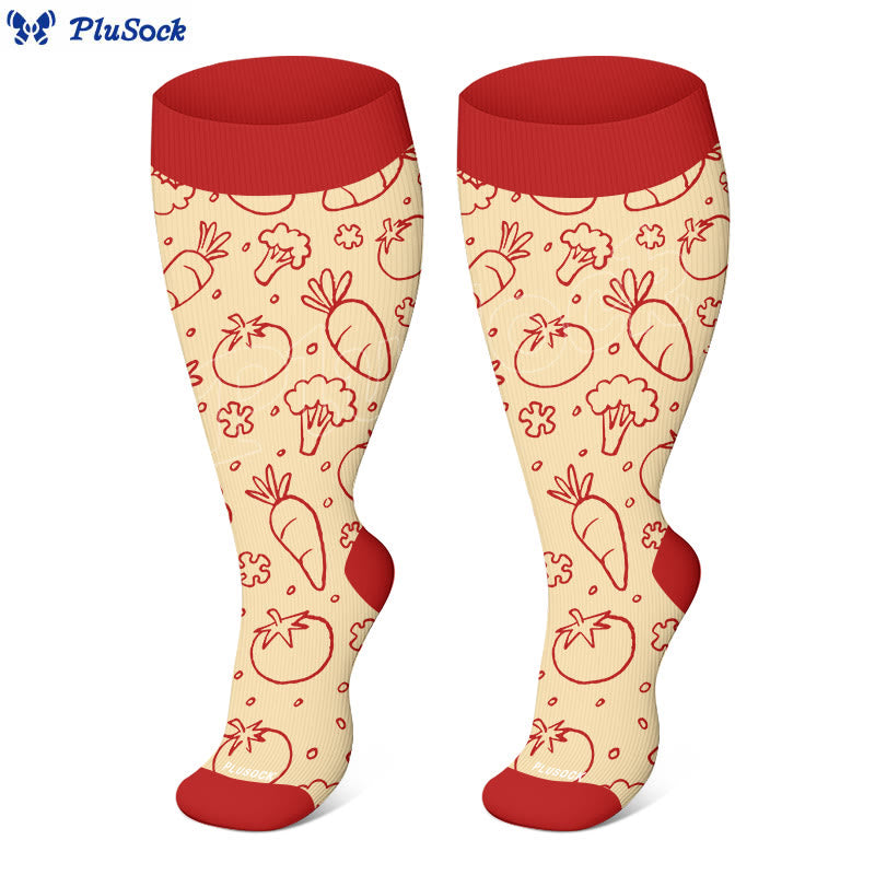 Plus Size Vegetable Series Compression Socks(3 Pairs) - image 4