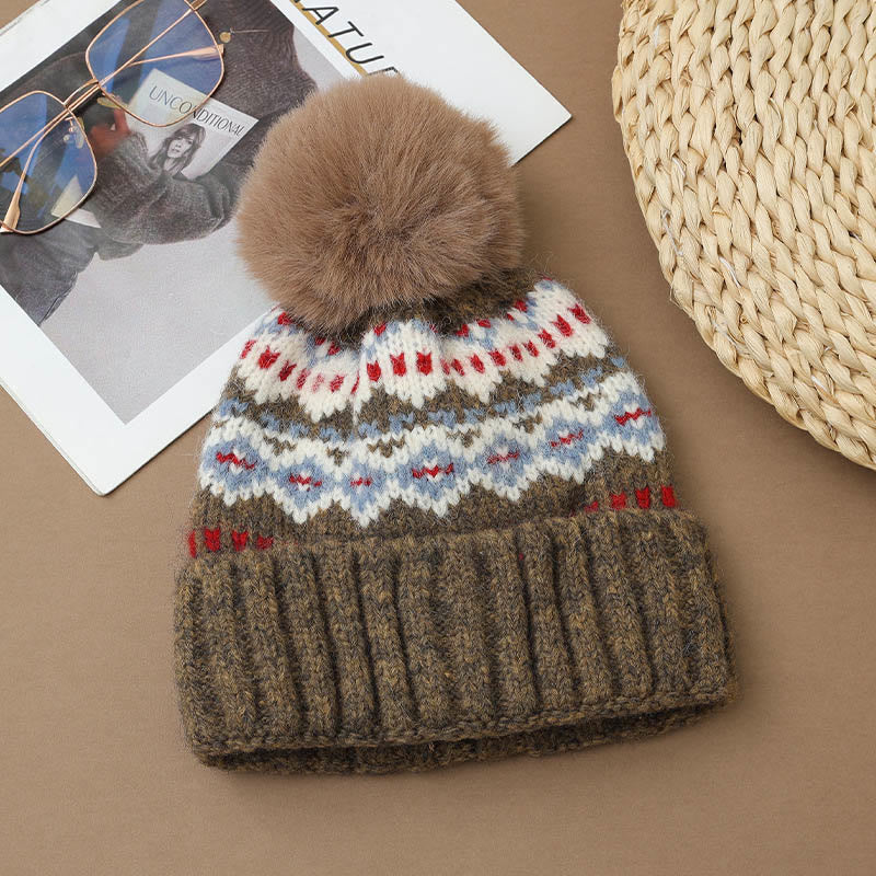 Casual Ethnic Style Beanie - Khaki - One Size - image 11