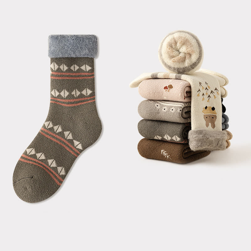 Plusock Cute Cartoon Quarter Socks(5 Pairs) - Grey - EU36-41(US3-7.5) - image 10