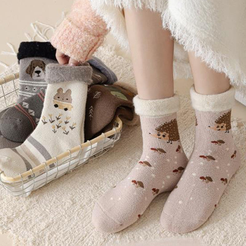 Plusock Cute Cartoon Quarter Socks(5 Pairs) - image 1