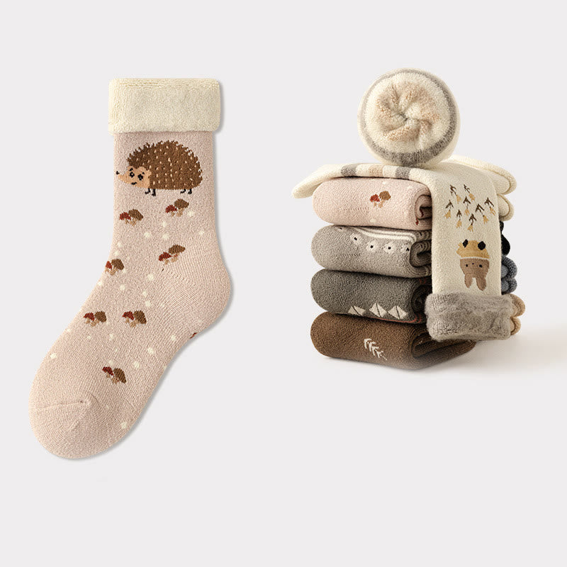 Plusock Cute Cartoon Quarter Socks(5 Pairs) - Pink - EU36-41(US3-7.5) - image 13
