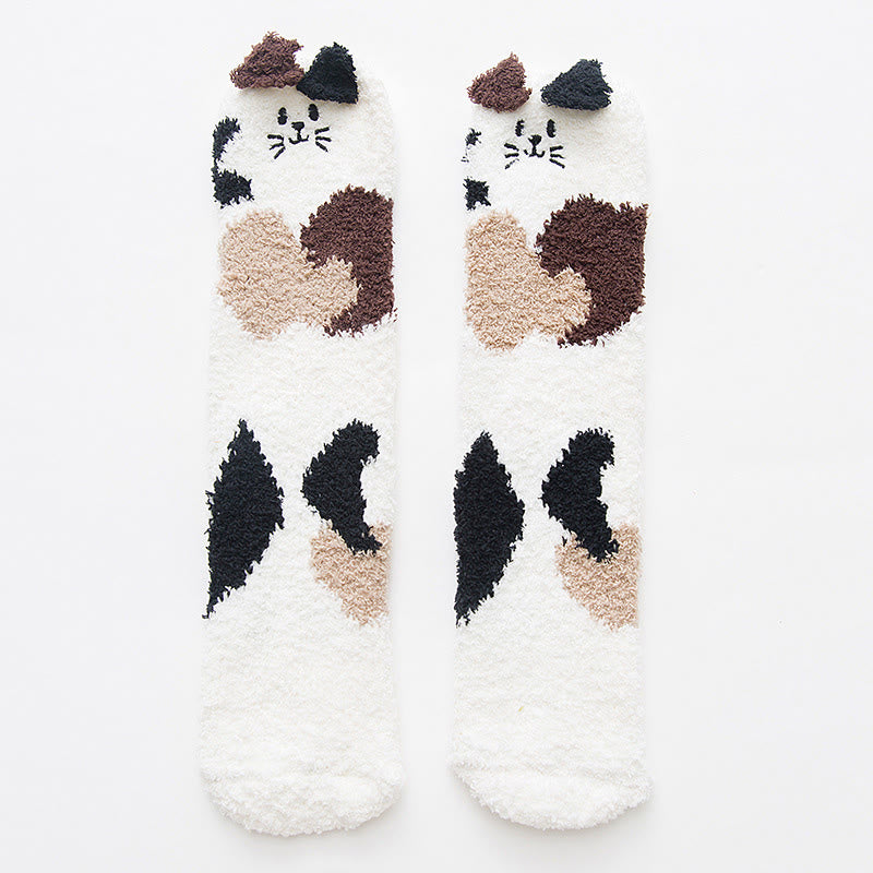 Plusock Cute Zoom Quarter Socks(2 Pairs) - Cat - EU36-40(US3-7) - image 11
