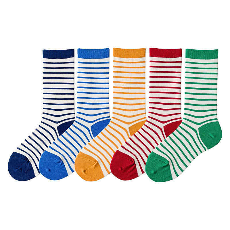 Plusock Plus Size Retro Stripes Quarter Socks(5 Pairs) - Multicolor - EU36-43(US3-9) - image 10