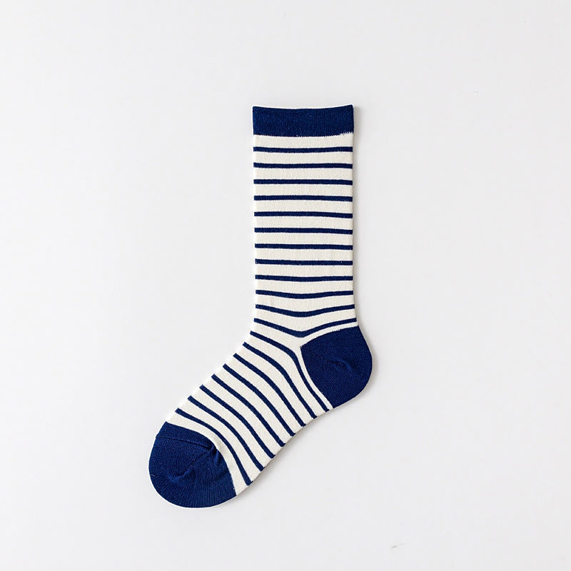 Plusock Plus Size Retro Stripes Quarter Socks(5 Pairs) - Navy Blue - EU36-43(US3-9) - image 7