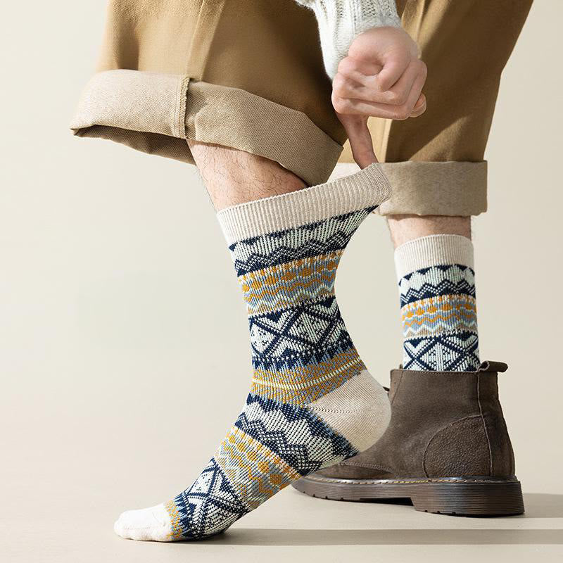 Plusock Plus Size Diamond Stripes Quarter Socks(4 Pairs) - image 3