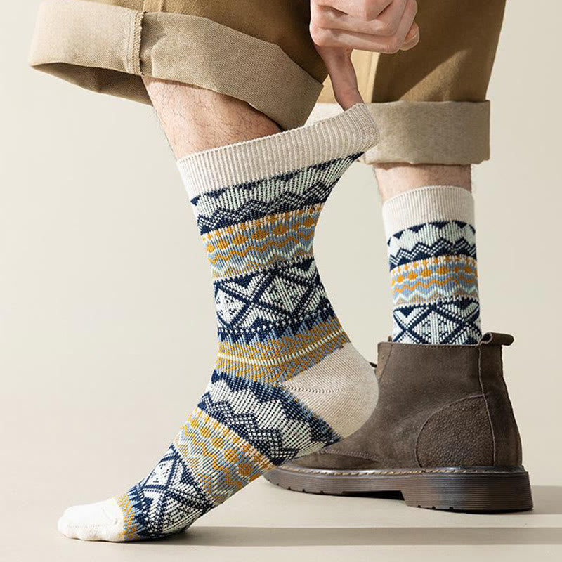 Plusock Plus Size Diamond Stripes Quarter Socks(4 Pairs) - image 8