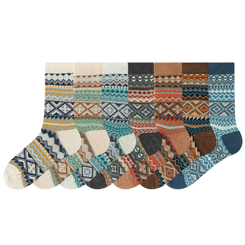 Plusock Plus Size Diamond Stripes Quarter Socks(4 Pairs) - image 18