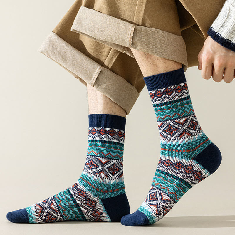 Plusock Plus Size Diamond Stripes Quarter Socks(4 Pairs) - image 7