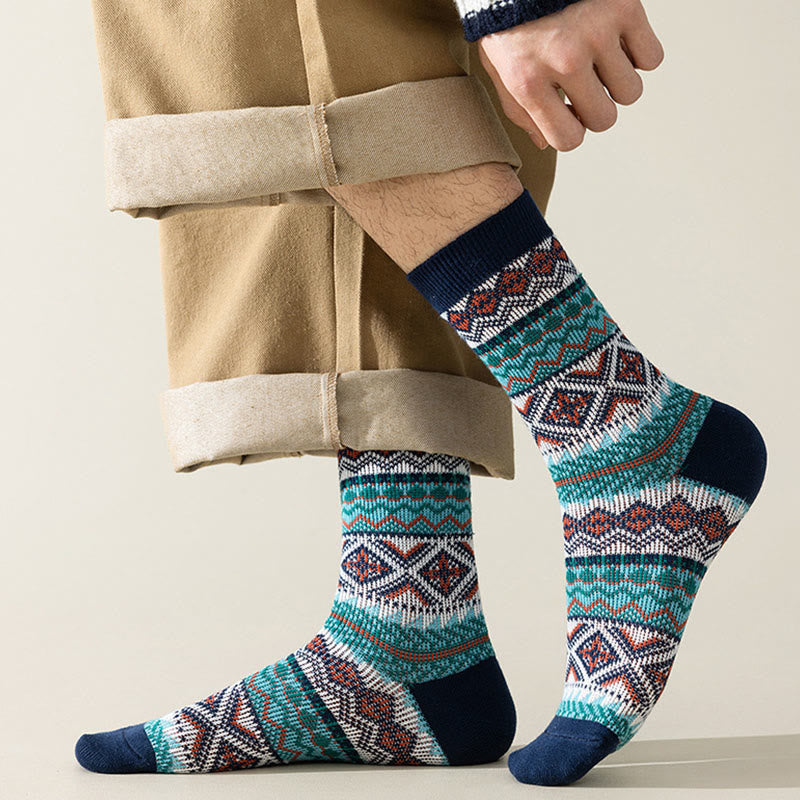 Plusock Plus Size Diamond Stripes Quarter Socks(4 Pairs) - image 6