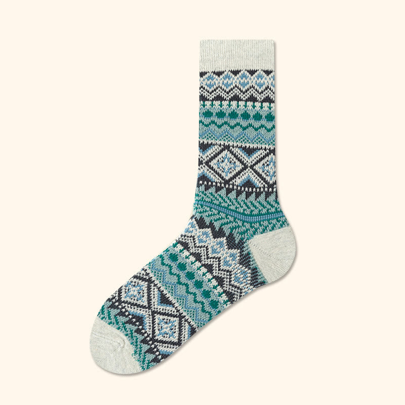 Plusock Plus Size Diamond Stripes Quarter Socks(4 Pairs) - Blue - EU39-44(US6-10) - image 12
