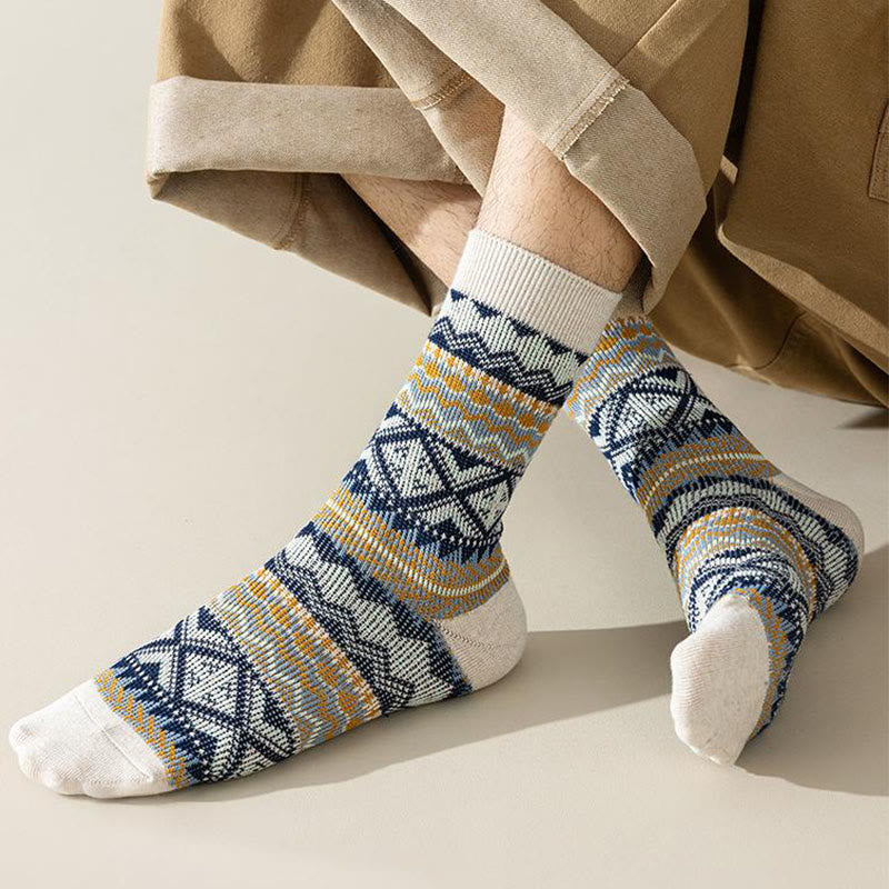 Plusock Plus Size Diamond Stripes Quarter Socks(4 Pairs) - image 9