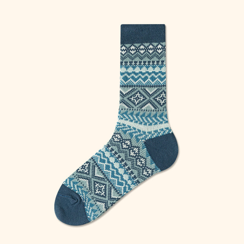 Plusock Plus Size Diamond Stripes Quarter Socks(4 Pairs) - Lake Blue - EU39-44(US6-10) - image 16