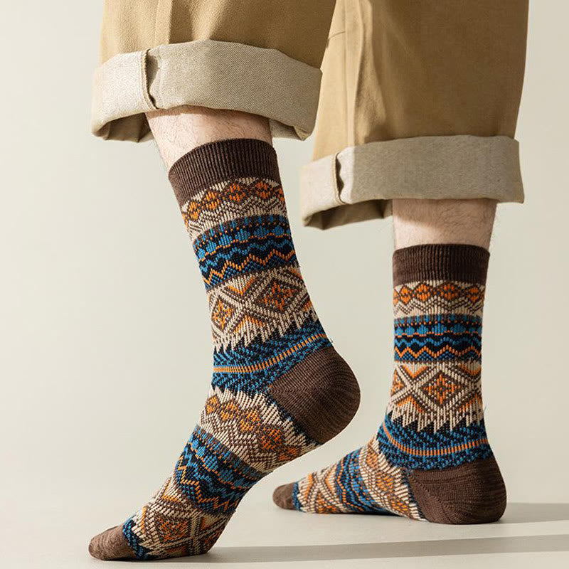 Plusock Plus Size Diamond Stripes Quarter Socks(4 Pairs) - image 1