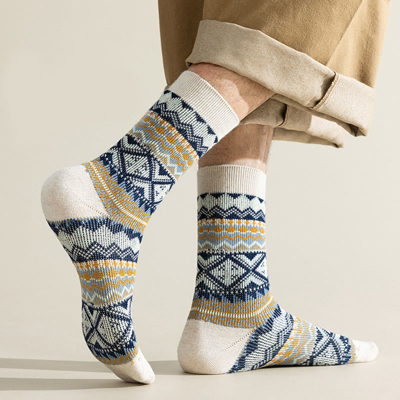 Plusock Plus Size Diamond Stripes Quarter Socks(4 Pairs) - image 4