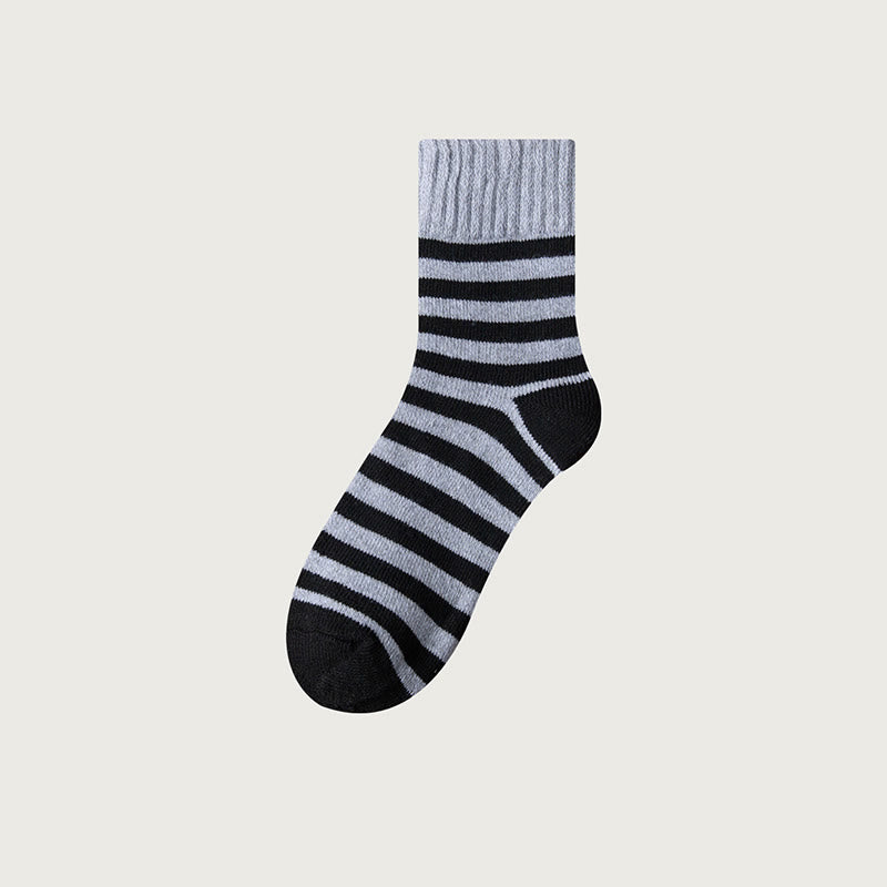 Plusock Plus Size Classic Stripes Quarter Socks(4 Pairs) - Light Gray - EU39-44(US6-10) - image 8