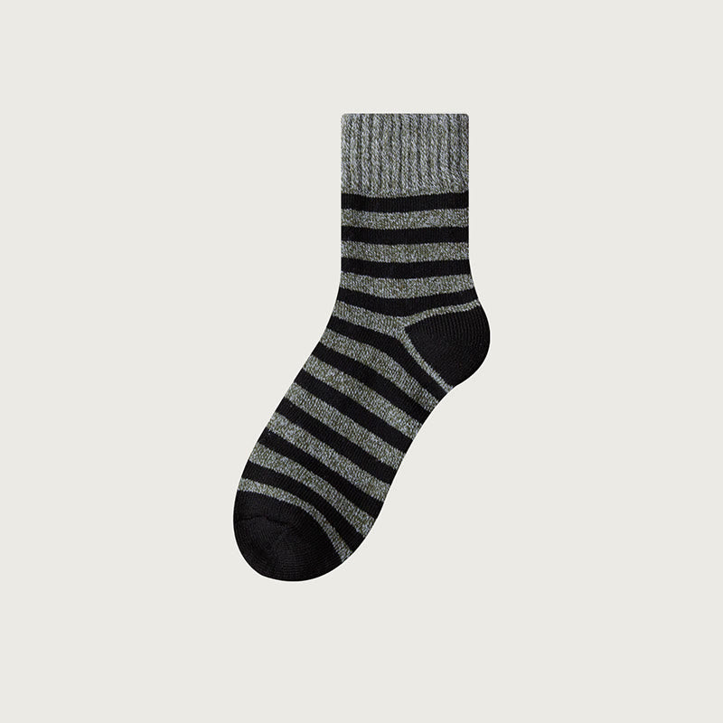 Plusock Plus Size Classic Stripes Quarter Socks(4 Pairs) - Army Green - EU39-44(US6-10) - image 7