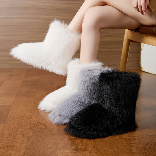 Plusock Plus Size Long Haired Slippers - image 0