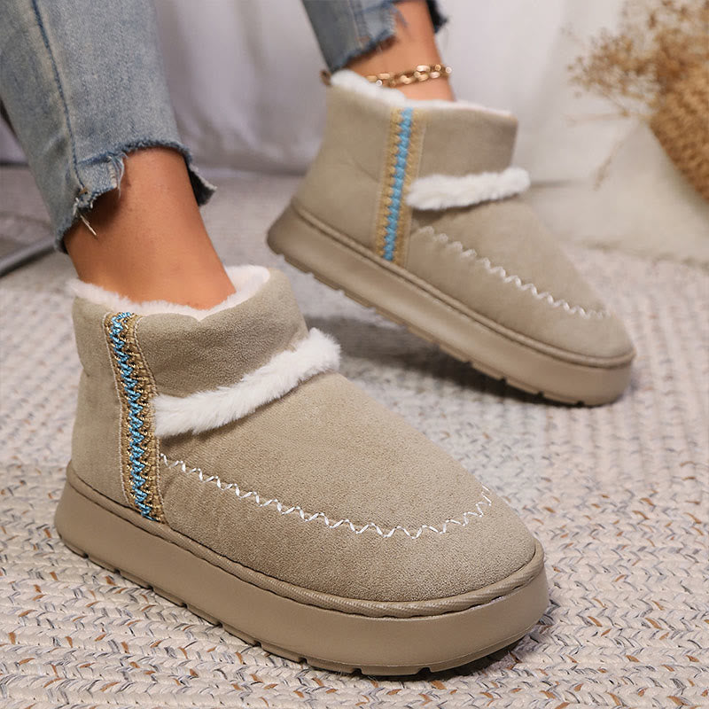 Plusock Plus Size Lace Ethnic Style Slippers Boots - Khaki - EU43-44(US9-10) - image 11