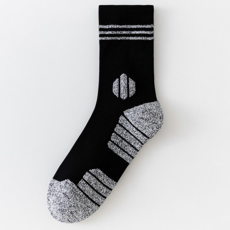 Plusock Plus Size Thick Cushion Quarter Compression Socks(5 Pairs) - Black - EU39-45(US6-11) - image 8