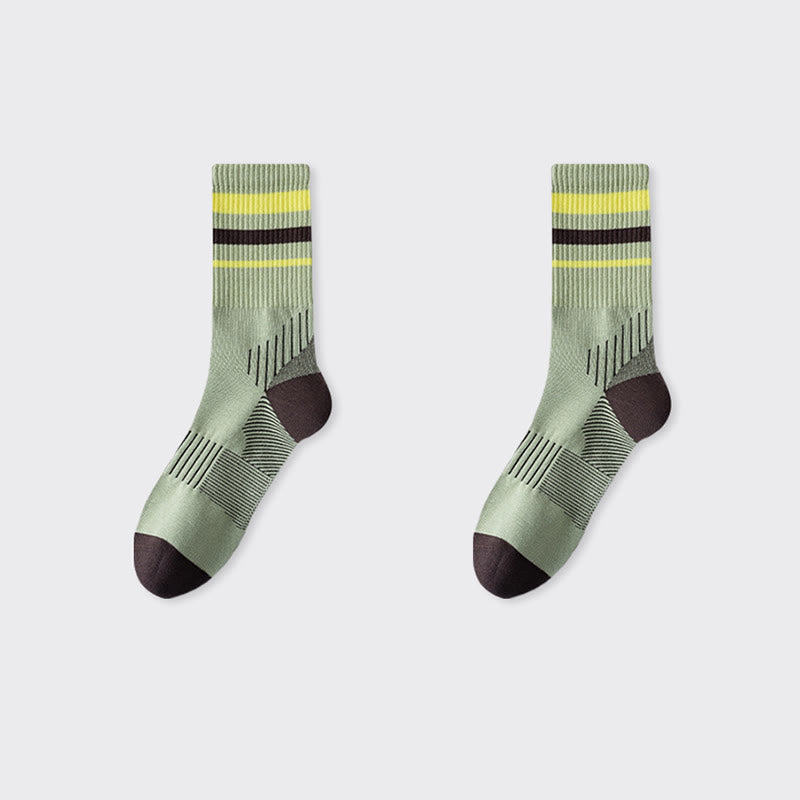 Plusock Plus Size Rib Cuff Quarter Compression Socks(5 Pairs) - Green - EU38-44(US5-10) - image 10