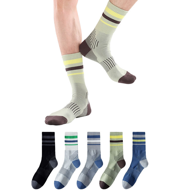 Plusock Plus Size Rib Cuff Quarter Compression Socks(5 Pairs) - image 0