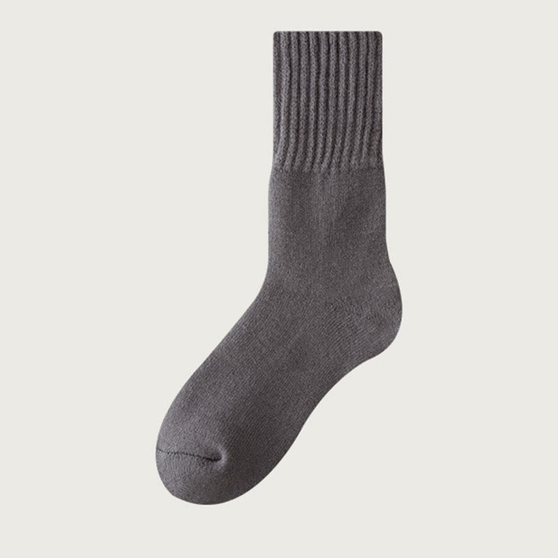 Plusock Plus Size Cozy Fleece Quarter Socks(6 Pairs) - Dark Grey - EU39-44(US6-10) - image 9