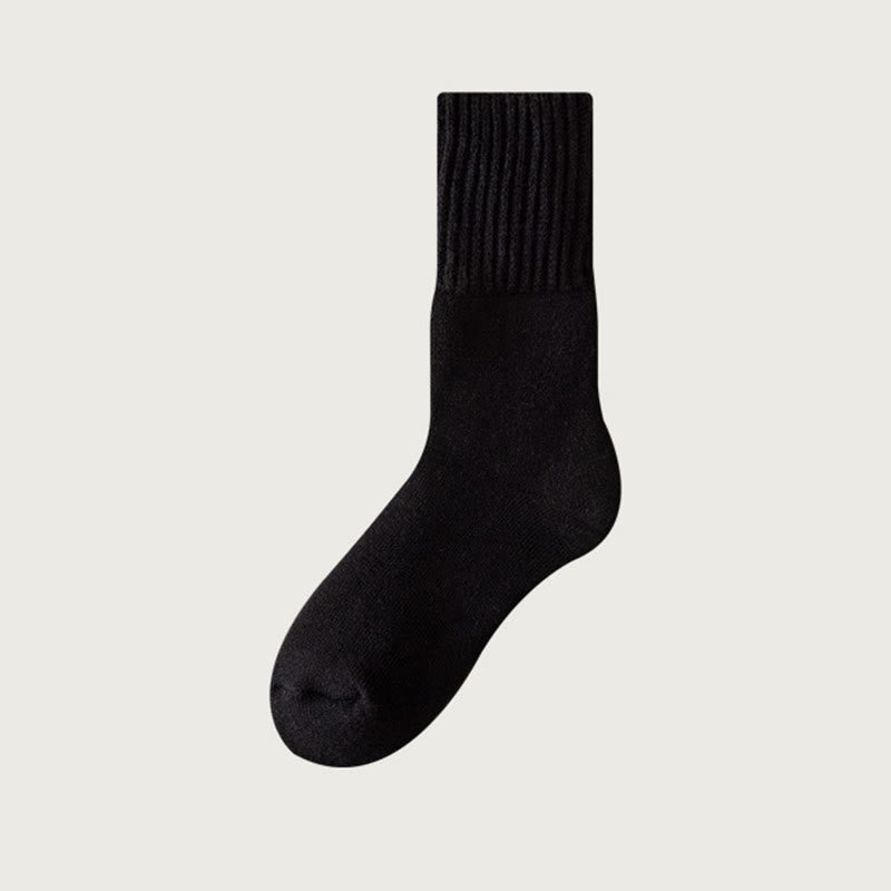 Plusock Plus Size Cozy Fleece Quarter Socks(6 Pairs) - Black - EU39-44(US6-10) - image 10