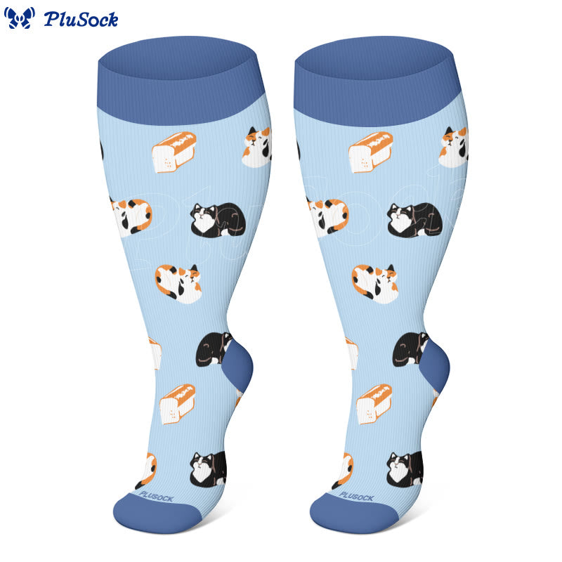 Plusock Plus Size Cats Dogs Ducks Compression Socks(3 Pairs) - image 3