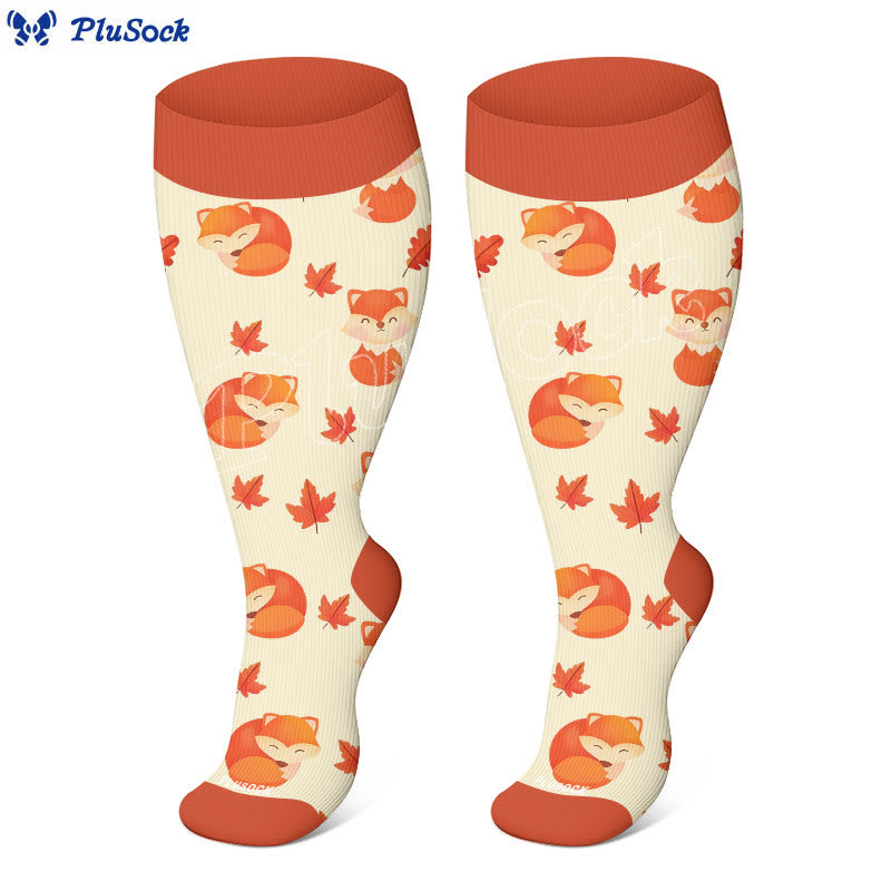 Plusock Plus Size Squirrel Deer Fox Compression Socks(3 Pairs) - image 3