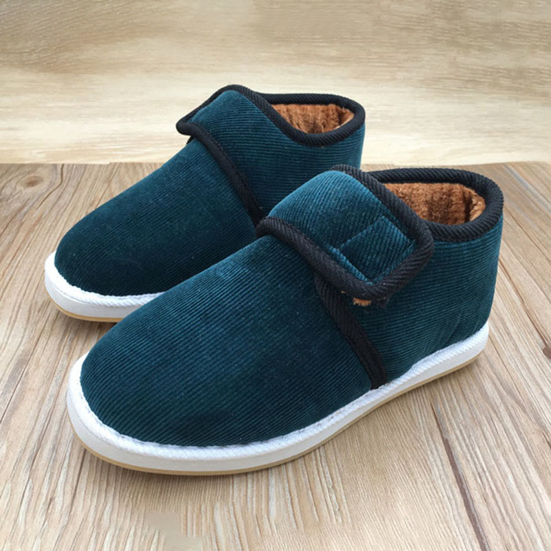 Plusock Plus Size Velcro Heat Retention Slippers - Dark Green - EU42(US7.5) - image 6