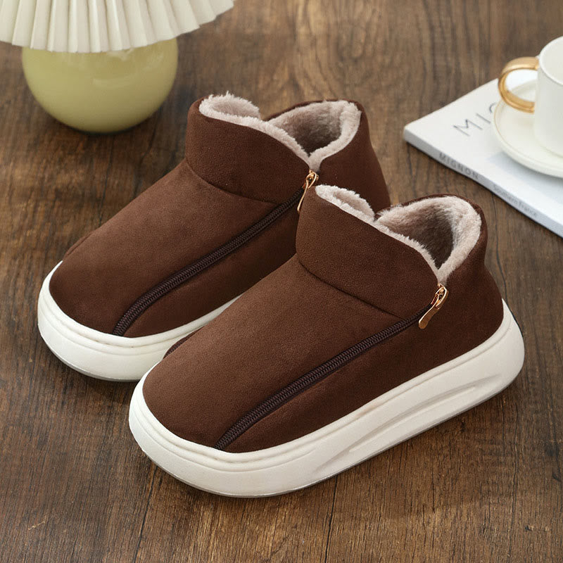 Plusock Plus Size Wide Zippper Slippers - Brown - EU42-43(US7-7.5) - image 12