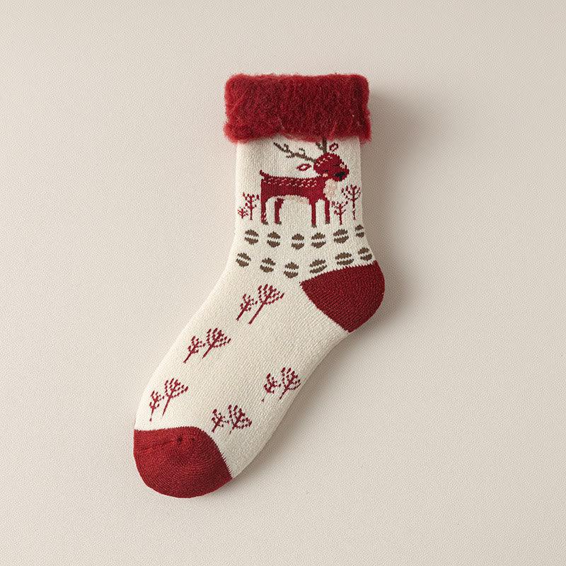 Plusock Reindeer Rabbit Thick Quarter Socks(3 Pairs) - Reindeer - EU36-40(US3-7) - image 11