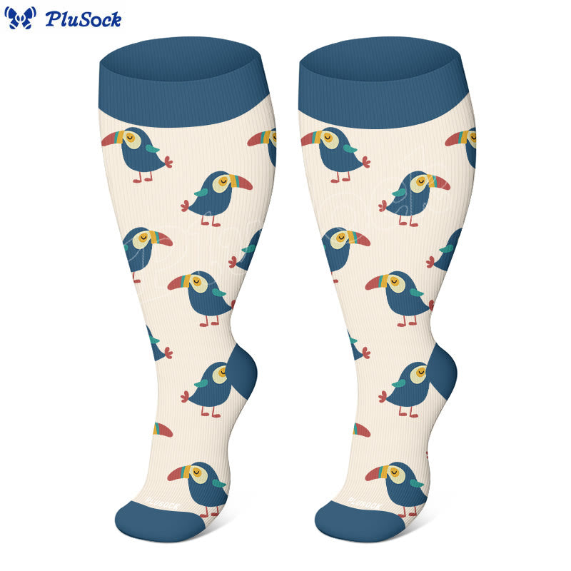 Plusock Plus Size Fox Mushroom Compression Socks(3 Pairs) - image 7